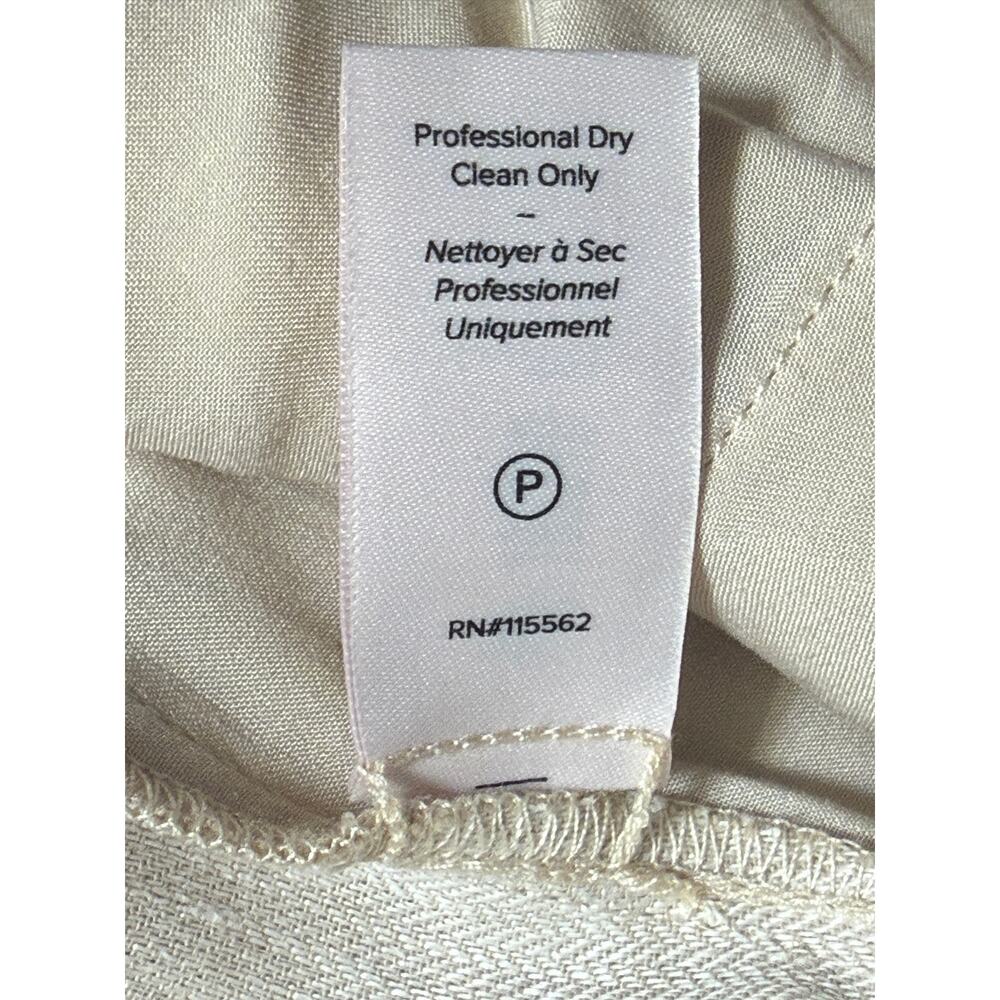 Cinq à Sept Arlene Tailored Fit Linen Blend Pants, Khaki, Size 8 - Picture 9 of 9